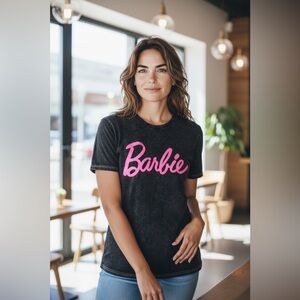Barbie- MEDIUM- Mattel Graphic Grunge Tee Shirt Size M 100%